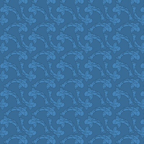 Koi Silhouettes on Dark Blue