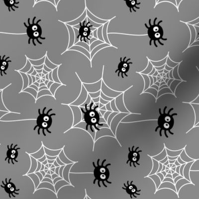 spiders and webs grey » halloween rotated