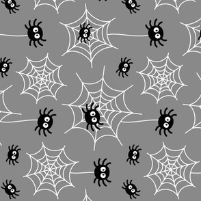 spiders and webs grey » halloween rotated