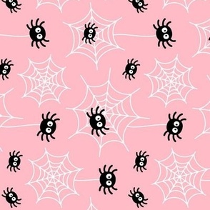 spiders and webs pastel pink » halloween rotated