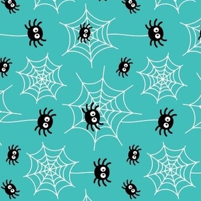 spiders and webs teal » halloween rotated