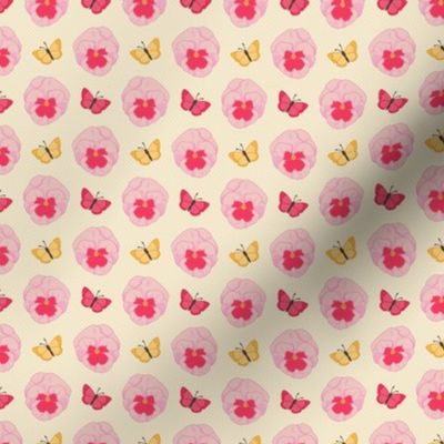 Small Pansy and Butterfly Pattern