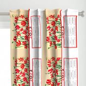 2022 RED FLOWERED WALLHANGING AND TEA TOWEL