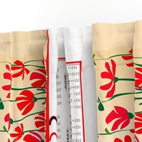 2022 RED FLOWERED WALLHANGING AND TEA TOWEL