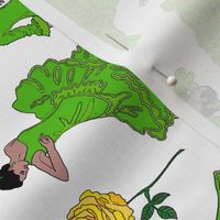 flamenco dancers green tea towel