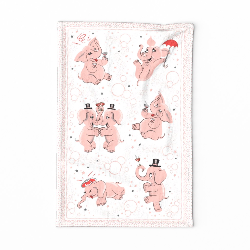 Pink elephants Bartowel FQ