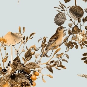 Birds in Woods v2 XL Sepia Grey