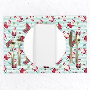 Santa w/ Gifts – Stripes (crystal mint)