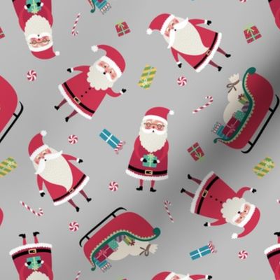 Santa w/ Gifts - Gray