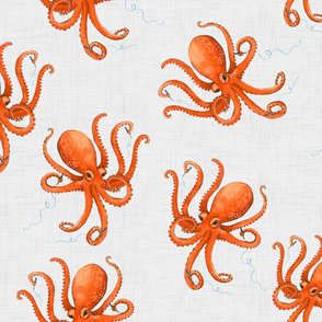 Octopus Pen Thief - Extra Large Scale on Linen