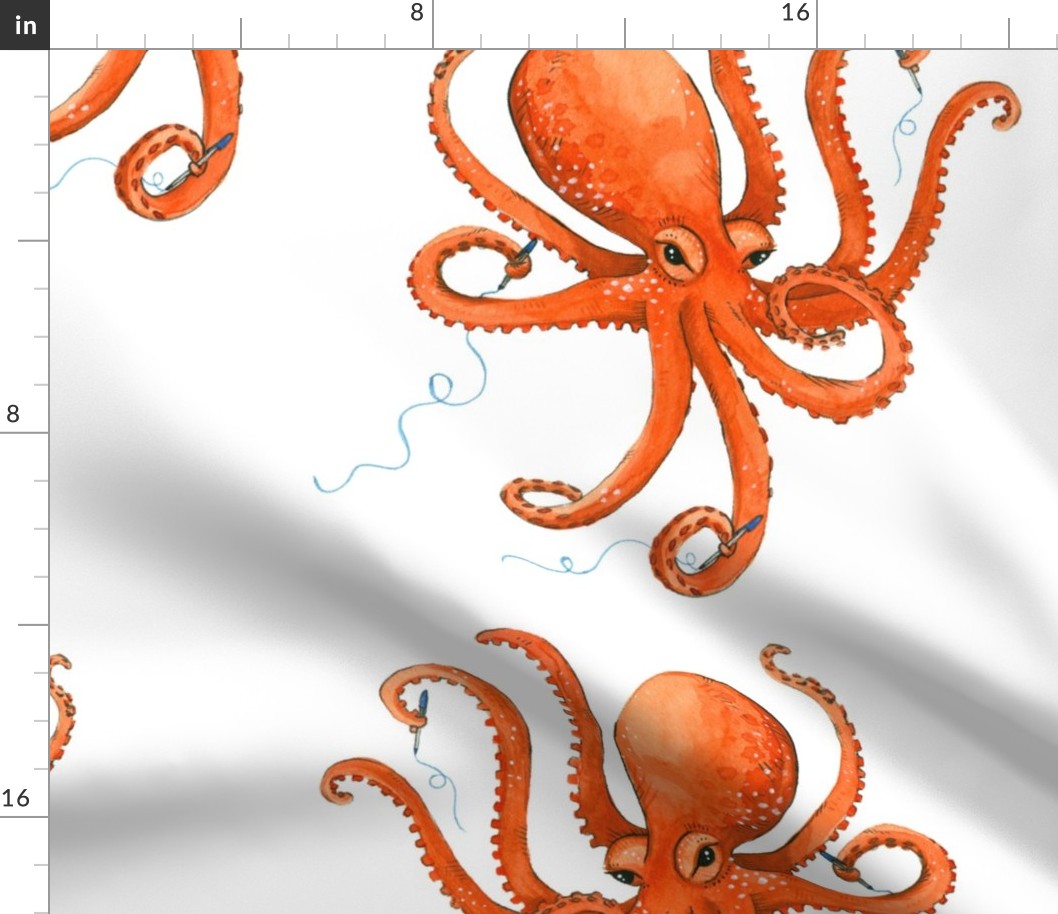 Octopus Pen Thief - Large Scale on White