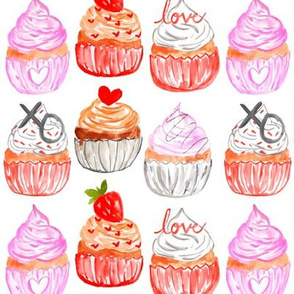 6" Valentine Cupcakes // White