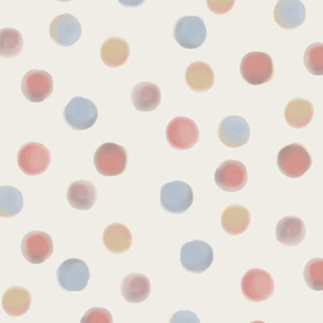 Watercolor Polka Dots - Large - Coconut Milk