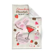 Strawberry Chocolate Martini Tea Towel for Linen Cotton Canvas