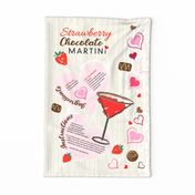 Strawberry Chocolate Martini Tea Towel for Linen Cotton Canvas