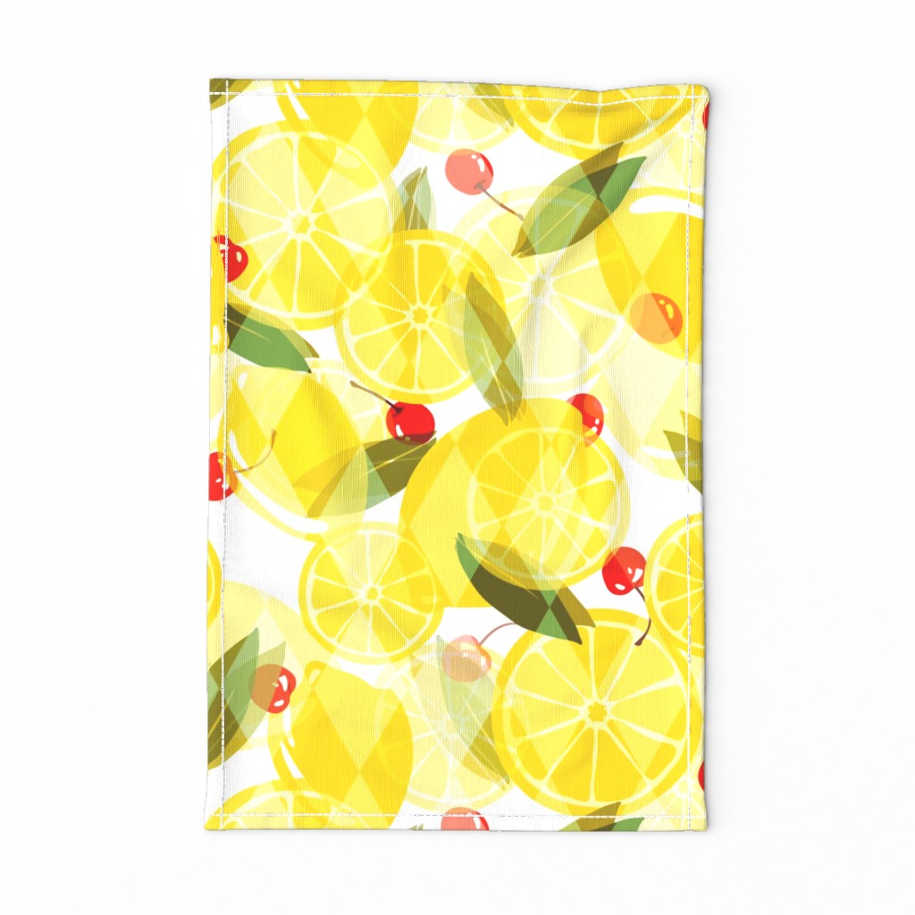 Lemons and Cherries - White - Overlay