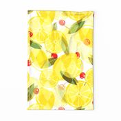 Lemons and Cherries - White - Overlay