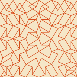 Angled Weave - Cream Orange