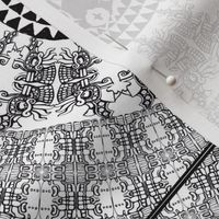 African Mask in Mandala Black and White