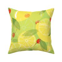Lemons and Cherries - Lime Green