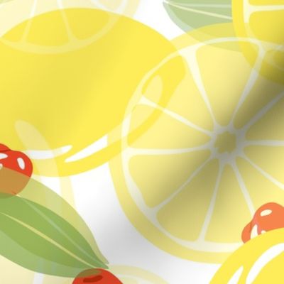 Lemons and Cherries - White