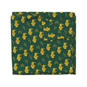 distressed buffalo on green  linen - gold (90) C18BS