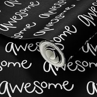 awesome inverted :: marker doodles black and white monochrome typography