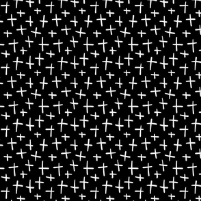 crosses plus inverted :: marker doodles black and white monochrome