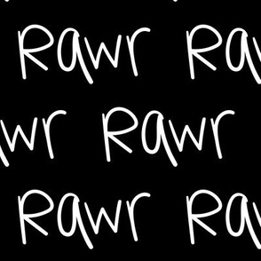 rawr inverted :: marker doodles black and white monochrome typography