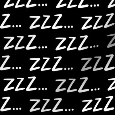 zzz sleepy z's inverted :: marker doodles black and white monochrome typography