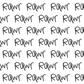 rawr :: marker doodles black and white monochrome typography
