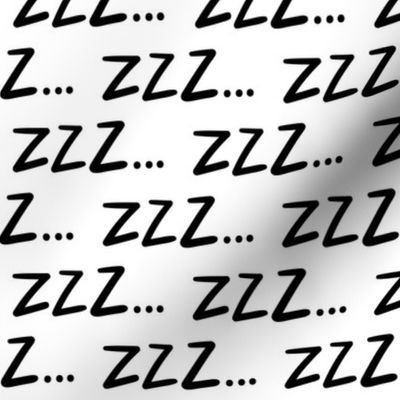 zzz sleepy z's :: marker doodles black and white monochrome typography