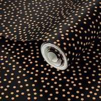 Twinkling Persimmon Dots on Deep Black - Medium Scale