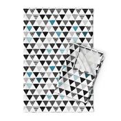 Geometric tribal aztec triangle indigo blue modern patterns