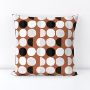 Abstract moon cycle phase Scandinavian minimal retro circle design copper brown autumn