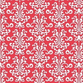 damask bold coral