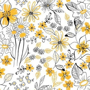 inky floral yellow
