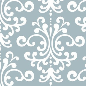 damask lg slate blue