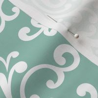 damask lg faded teal
