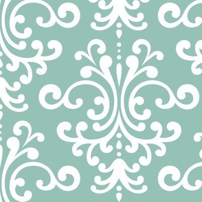 damask lg faded teal