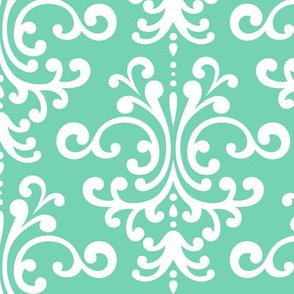 damask lg sea foam green