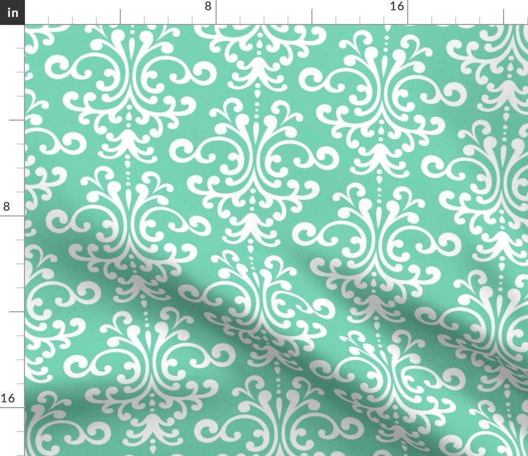 damask lg sea foam green