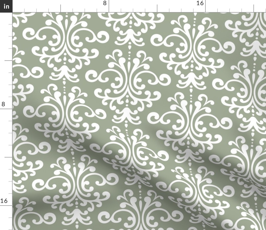 damask lg sage green