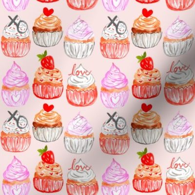 4" Valentine Cupcakes // Blush