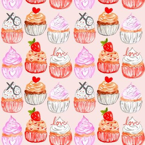 4" Valentine Cupcakes // Blush