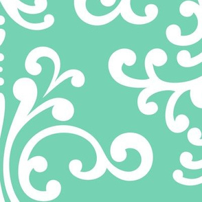 damask xl sea foam green