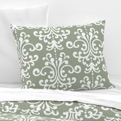 damask xl sage green