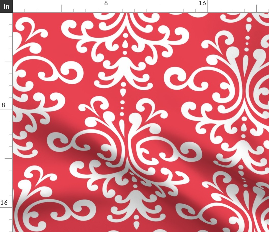 damask xl bold coral