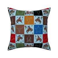 cowboy quilt blue