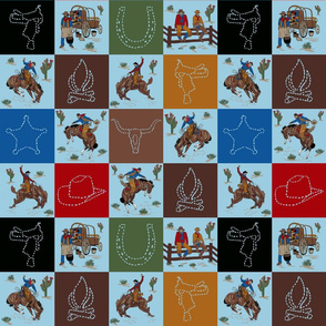 cowboy quilt blue